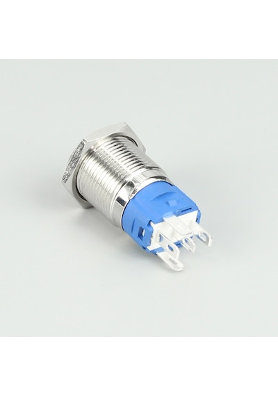 16mm Metal Led'li Kalıcı Buton   Metal  Yaylı   Su Geçirmez