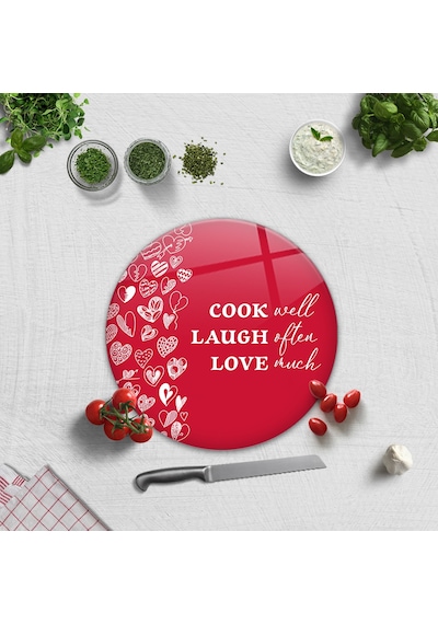 Decorita Cam Kesme Tahtası | Cook Well | Çap32cm