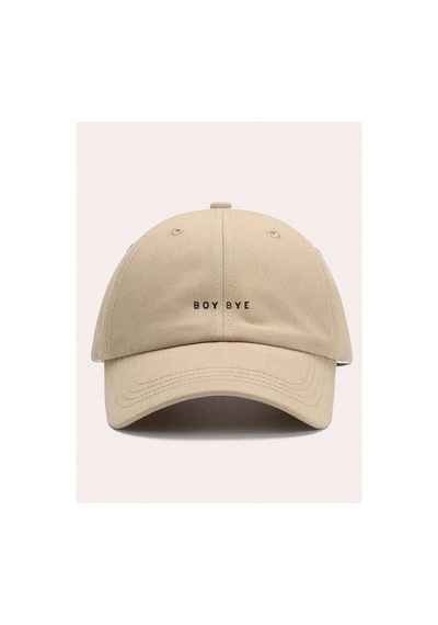 Caxis Boy Bye Baskılı Spor Sapka Unisex Ayarlanabilir Cırtlı Şapka Orijinal Cap Koyu Bej
