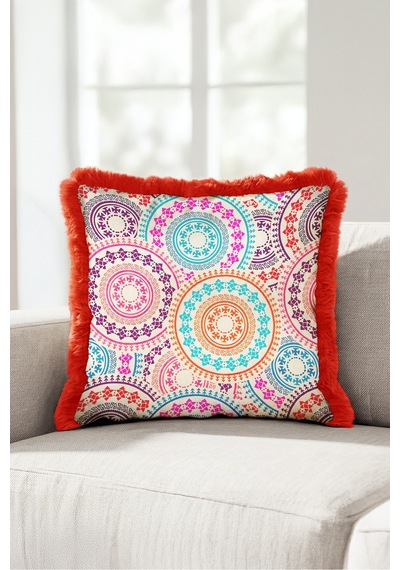 Boho Etnik Mandala Motifli Saçaklı Yastık Kılıfı - Renkli Retro Bordo Püsküllü Kırlent Kılıfı Kadim Sahil Opal Boho Etnik Mandala Motifli Saçaklı Yastık Kılıfı - Renkli Retro Bordo Püsküllü Kırlent Kılıfı Kadim Sahil Opal