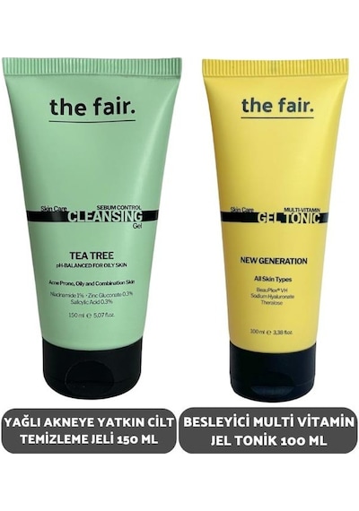 The Fair Tea Tree Sebum Control Yüz Temizleme Jeli 100 ML + Multi Vitamin Jel Tonik 100 ML