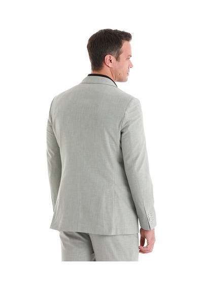 Hatemoğlu Gri Slim Fit Desenli Mono Yaka Klasik Takım Elbise 33202024c005 328 Gri