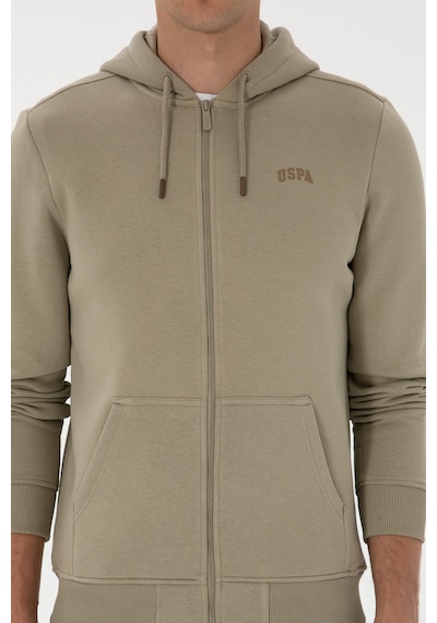 U.S. Polo Assn. Erkek Regular Fit Açık Haki Şardonlu Örme Hırka 50313755-VR183