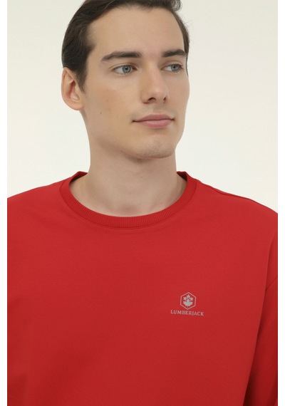 Lumberjack M-sn75 Bsc C Neck Sw 3pr Kırmızı Erkek Sweatshirt Kırmızı