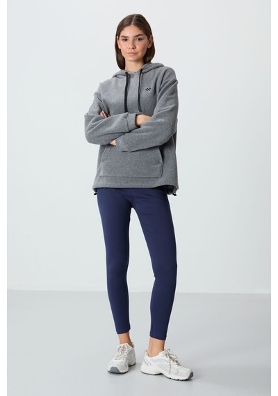 Tommy Life Gri Melanj Kalın Yumuşak Dokulu Kapüşonlu Oversize Nakışlı Polar Kadın Sweatshirt - 97292 Gri Melanj Tommy Life Gri Melanj Kalın Yumuşak Dokulu Kapüşonlu Oversize Nakışlı Polar Kadın Sweatshirt - 97292 Gri Melanj
