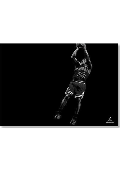 Cakasepetim Michael Jordan Siyah Arka Plan Ahşap Mdf Tablo
