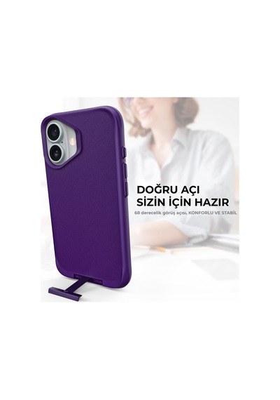 Bix Apple Uyumlu iPhone 16 Plus Vortex Magsafe Kılıf Stand Özellikli 3x Korumalı Mikro Fiber İç Yüzey Koyu Mor Mor Bix Apple Uyumlu iPhone 16 Plus Vortex Magsafe Kılıf Stand Özellikli 3x Korumalı Mikro Fiber İç Yüzey Koyu Mor Mor