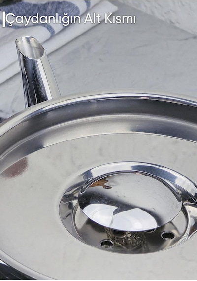 Regno Çaydanlık Seti - 304 Paslanmaz Çelik Çaydanlık Takımı - 4.5+2.5 L Gümüş