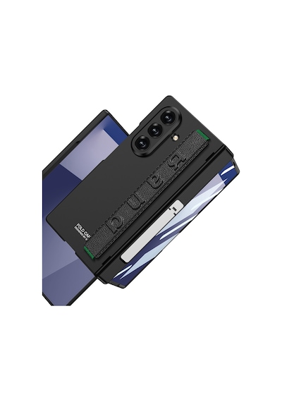 Galaxy Uyumlu Z Fold 7 Kılıf Zore Kıpta Kpt-01 Standlı Kapak Siyah