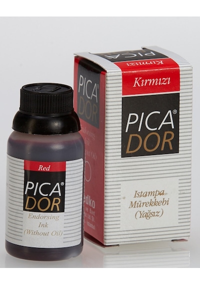 PICADOR ISTAMPA MÜREKKEBİ 30CC KIRMIZI KE003 12 Adet