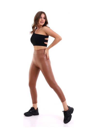 Winmoda34 Içi Kürklü Deri Tayt Taba