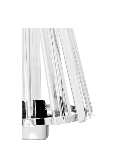 Gerçek Kristal Cam Başlık Krom Metal Gövdeli Yatak Odası Abajur Salon Lambası Krom