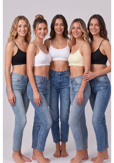 Pijamask Kadın 5 Li Paket İp Askılı Pamuklu Büstiyer Crop Top Pamuklu Esnek Crop Atlet Seti Çok Renkli Pijamask Kadın 5 Li Paket İp Askılı Pamuklu Büstiyer Crop Top Pamuklu Esnek Crop Atlet Seti Çok Renkli