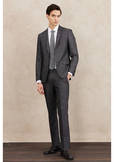 AC&Co / Altınyıldız Classics Slim Fit Dar Kesim Mono Yaka Desenli Takım Elbise ERKEK SIYAH BEYAZ Beyaz AC&Co / Altınyıldız Classics Slim Fit Dar Kesim Mono Yaka Desenli Takım Elbise ERKEK SIYAH BEYAZ Beyaz
