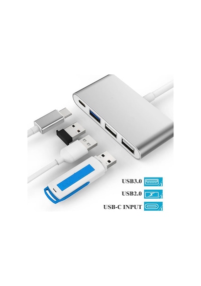 Type-C 3.1 Usb Hub - Usb C to 2xUsb 2.0 , Usb 3.0 Çoklayıcı