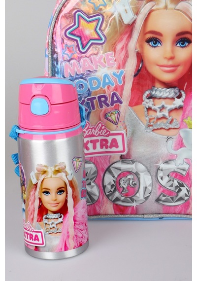 X Dekomus Lisanslı Barbie Extra Glam Collection Tek Bölmeli Küçük Boy 35 Cm Anaokul Çantası Ve 500 Ml Matara Seti Altın