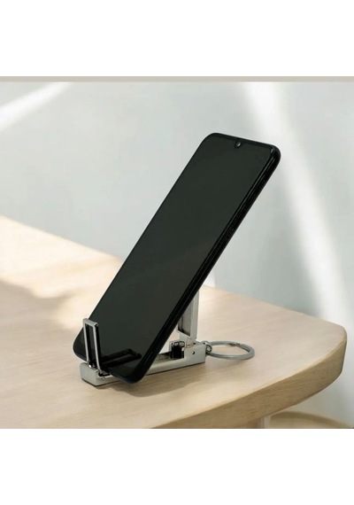 Katlanır Telefon Tutucu Anahtarlık Taşınabilir Metal Stand Aparatı