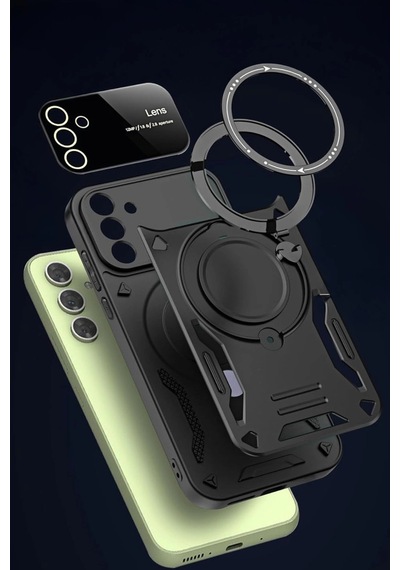 Samsung Galaxy Uyumlu S24 Fe Kılıf Joy Lens Standlı Kap E34c8 mor