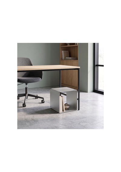 Node Metal Yan Sehpa Modüler Küp Tasarım Açık Raflı Tekli Modül 32x32x32 Cm Gümüş - 940085810 Gümüş