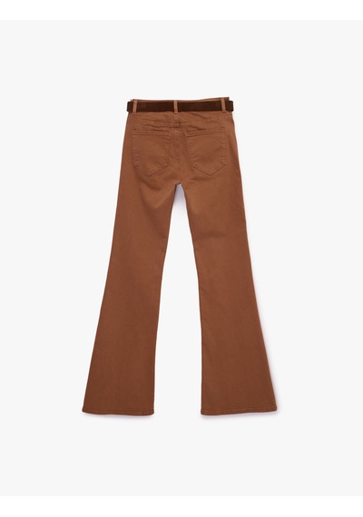 Koton Normal Bel Kemer Detaylı Dar Kalıp Cepli İspanyol Paça Pantolon - Flare Jeans Kahverengi 6sal40099mw Kahve Koton Normal Bel Kemer Detaylı Dar Kalıp Cepli İspanyol Paça Pantolon - Flare Jeans Kahverengi 6sal40099mw Kahve