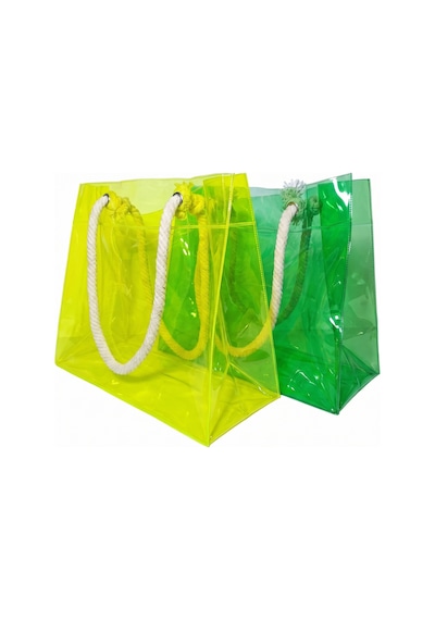 Rm Promosyon R&m Promosyon Tropik Yaz 2'li Set - Su Geçirmez Şeffaf Pvc Kadın Plaj Ve Havuz Çantası Neon Sarı & Yeşil Tropik Yaz 2'li Set - Neon Sarı & Yeşil Tropik Yaz 2'li Set - Neon Sarı & Yeşil