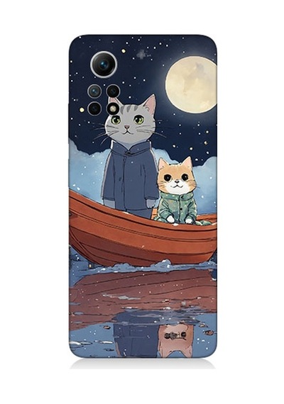 Xiaomi Redmi Note 12 Pro 4g Uyumlu Sandaldaki Kediler Desenli Silikon Kılıf