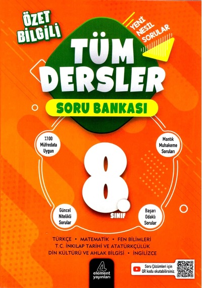 8.Sınıf Tüm Dersler Soru Bankası - 4Element Yayınları