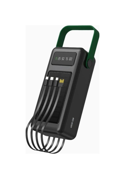 Green Lion Solar Max 50000mah Güneş Panelli Powerbank Siyah Taşınabilir Şarj Cihazları