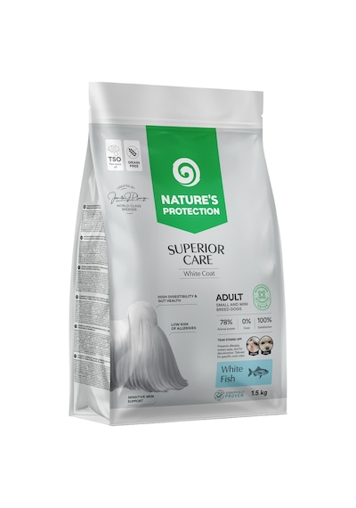 Nature's Protection Tahılsız %78 Hayvansal Proteinli Balıklı Beyaz Yetişkin Köpek Maması 1500 G