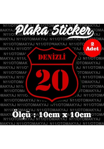 20 Denizli İl Şehir Plaka Sticker Futbol Spor Kulüb