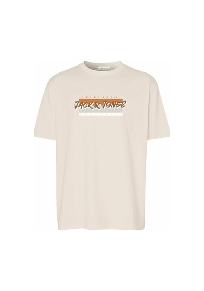 Jack & Jones Erkek Bej Jorvarenna Tee Ss Crew Neck Fst T-shirt 12277944-antiquewh