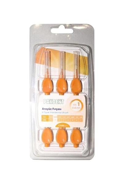 Pakdent Arayüz Fırçası 0,45 Mm 6'lı - Turuncu