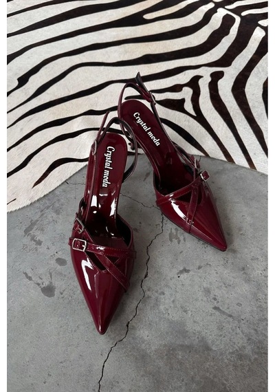 Markasende Stan Bordo Rugan Stiletto Kadın Ayakkabısı Bordo