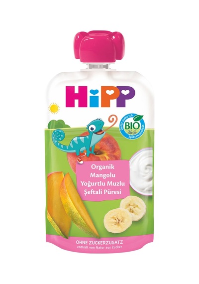 Hipp Organik Mango Yoğurt Muzlu Şeftali Püresi 100 G - 7 Adet Tarı