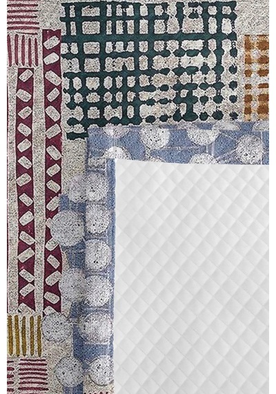 Geometrik Mavi Genç Odası Tek Kişilik Pike Takımı-bohem Bordo Yeşil 160x220 Cm Kapitone Yatak Örtüsü Kırsal Kıyı Kıyısı