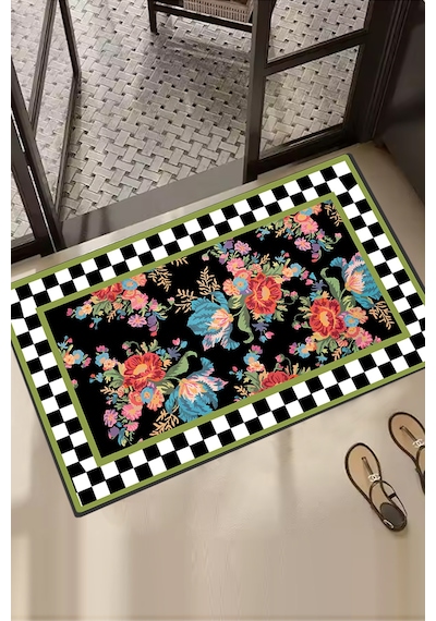 Seomra Tekli Banyo Paspası, Kaydırmaz Tabanlı Siyah