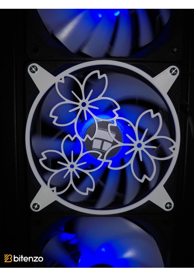 Çiçek Motifli V2 120x120 Mm Oyun Pc Aksesuarı, Masaüstü Bilgisayar Fan Kapağı Beyaz