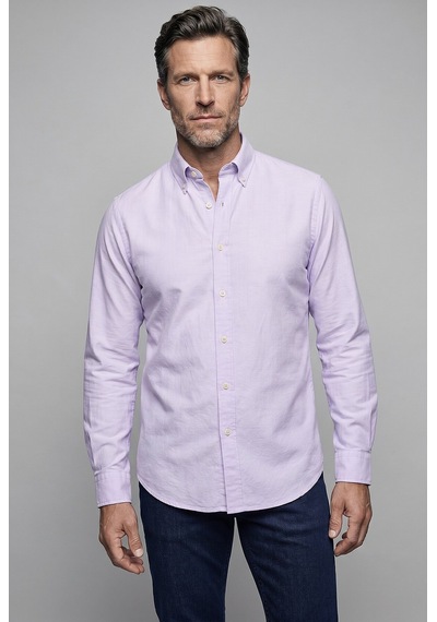Bisse Regular Fit Cepsiz Lila Uzun Paşa Yaka Gömlek Gmoks261001 D44 Lıla