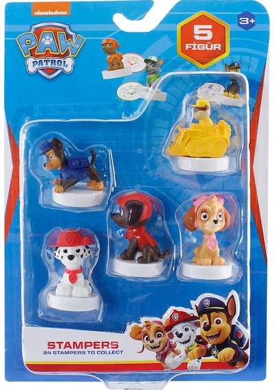Paw Patrol Damgalı Mühürlü 5 Li Figür Seti Marshall - Chase - Rubble - Skye - Zuma 4 - 7 Cm