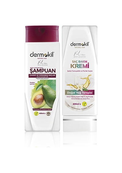 Dermokil Avokado Özlü Şampuan 400 ml + Saç Kremi 400 ml 2'li Set