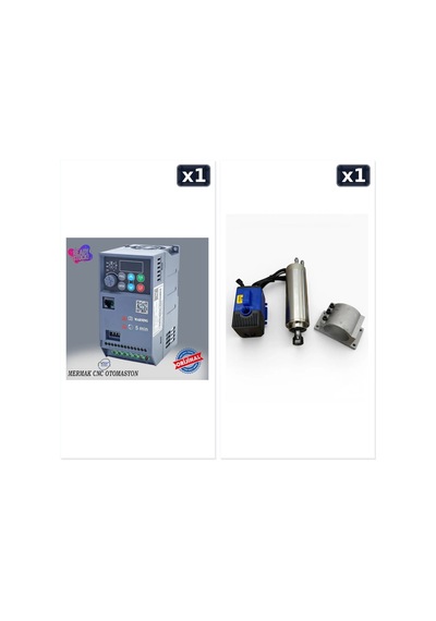 2,2 Kw 220v Motor Sürücü İnverter + 2.2 Kw 24000 Rpm Su Soğutmalı Spindle Motor Seti 220v Er20 Seti