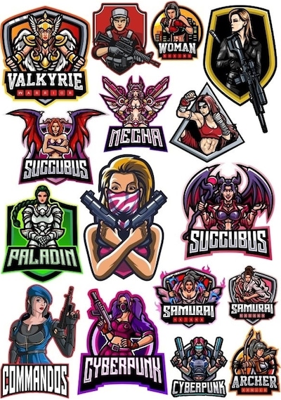 Kadın Karakterler Sticker Set 2 14 Parça Telefon, Tablet, Defter, Laptop Sticker