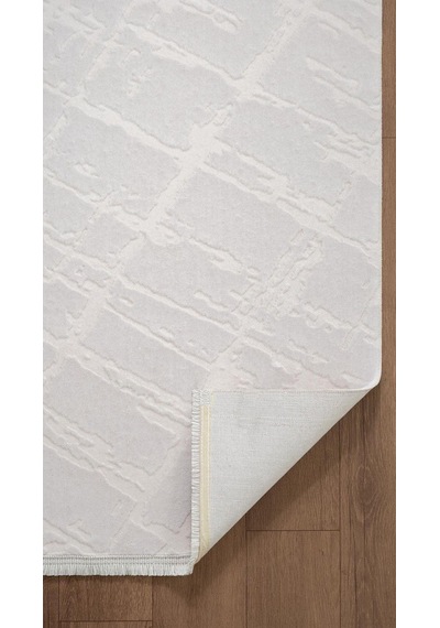 By Özer Halı Beyaz Renk Desenli Modern Stil Karmen Halı Jade Jd014w Salon Halısı Çok Renkli