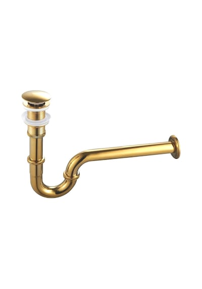 Fause Pop-up Basmalı Paslanmaz Çelik Metal Lavabo Sifonu Gold Ksf101-g Altın