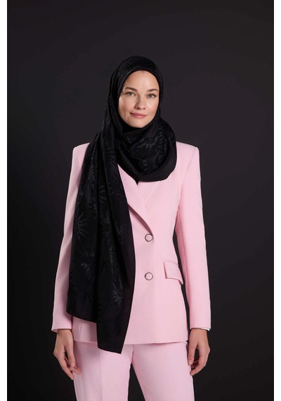 Imannoor İmannoor Güneş Doğarken Siyah Shiny Jakar Şal 70x200 251-3028-100 Siyah
