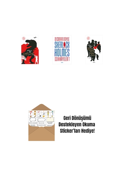 Kayıp Dünya + Sherlock Holmes - Bütün Hikayeler 1 Ciltli + Sherlock Holmes - Korku Vadisi + Okuma Sticker'ları
