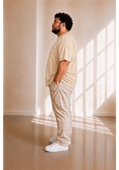 Sngl Tekstil Erkek Büyük Beden Oversize Kısa Kollu T-shirt 3xl 4xl 5xl 6xl 7xl 8xl 9xl Bej