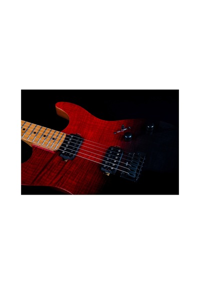 Jet Js-1000 Vulcano Hh Elektro Gitar Flamed Transparent Red
