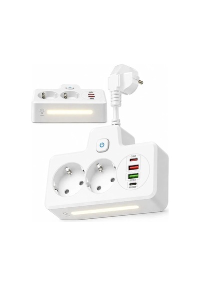 Bkl-502 Akım Korumalı 2li Priz 2 Usb Ve 2 Type-c Çıkış 4000w Hızlı Şarj Duvar Tipi Dokunmatik Led Aydınlatmal Diğer