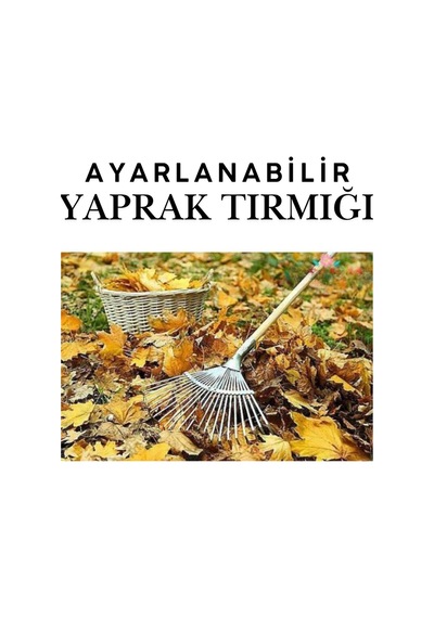 Metal Ayarlanabilir Yaprak Tırmığı Yaprak Ot Saman Temizleme Toplama Tırmığı 1 Adet Bahçe Tırmığı